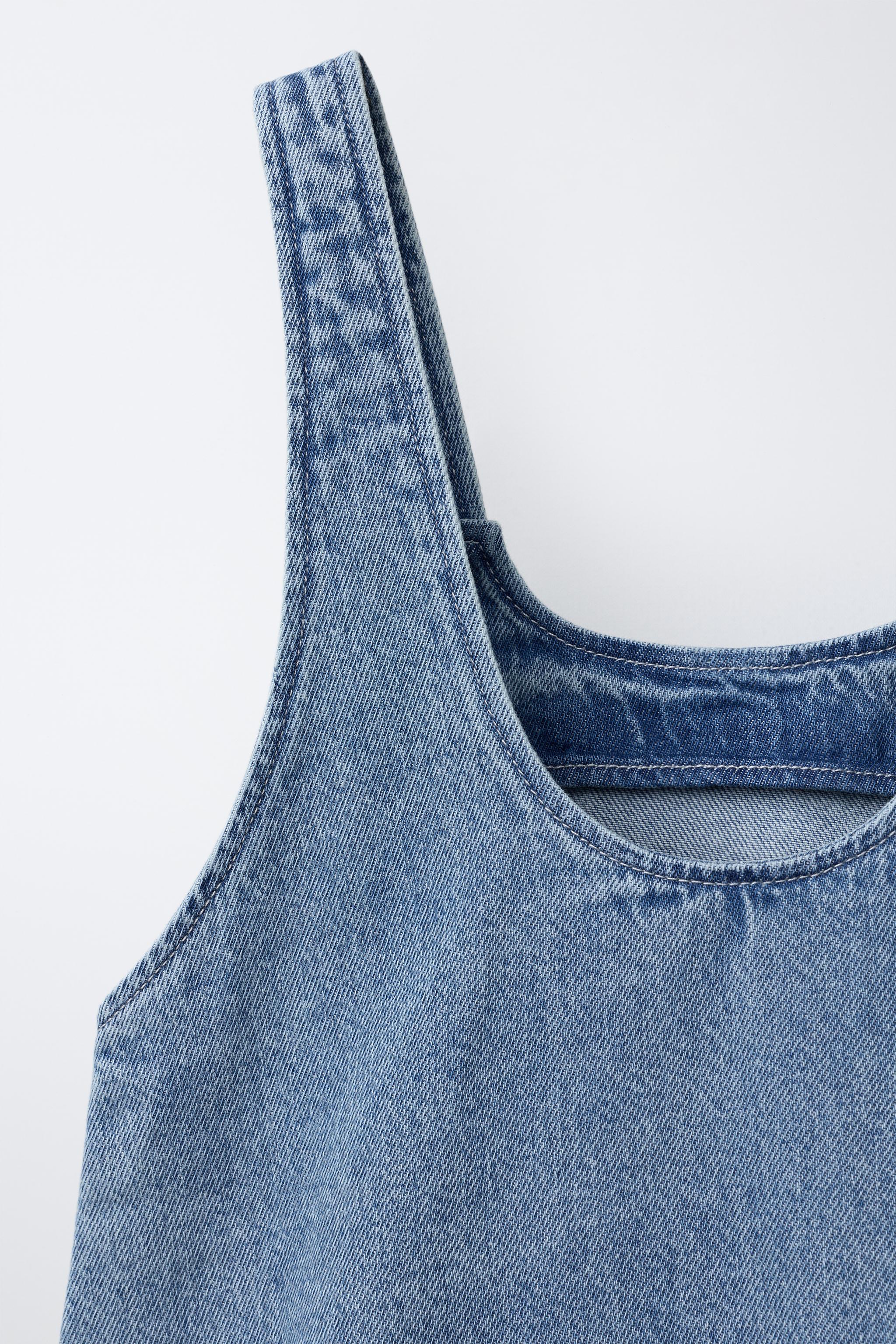 ROBE EN DENIM À FLEURS BRODÉES